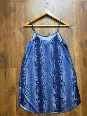 Blue Snakeskin Slip Dress Undercover Wear Nightgown Y2K 90s Grunge Animal Print